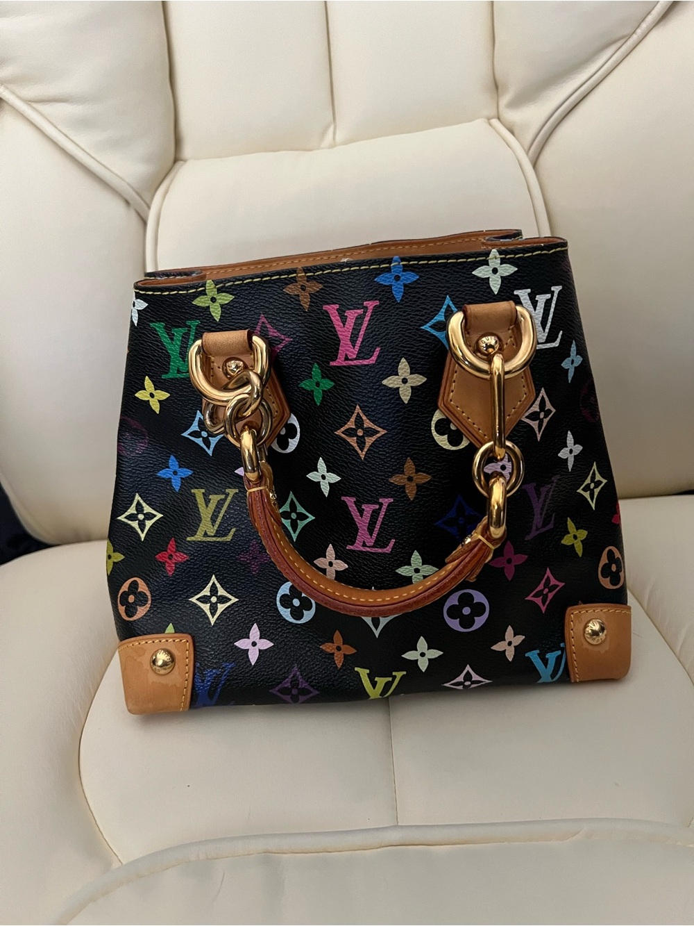 Vintage Y2K Louis Vuitton Murakami Black Audra Multicolor Monogram Bag